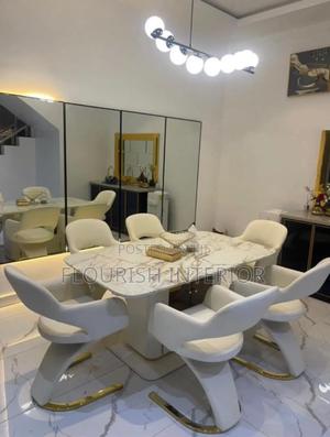 Luxury Standard Quality Imported Marble Dining Set by 6