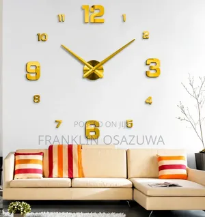 DIY Frameless Quartz Wall Clock – Black | Silent Home Office Decor