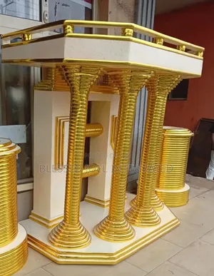 Church Pulpit With an Offering Drum