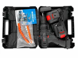 Cordless Rechargeable Drill Driver Set With 2 Batteries Accessories