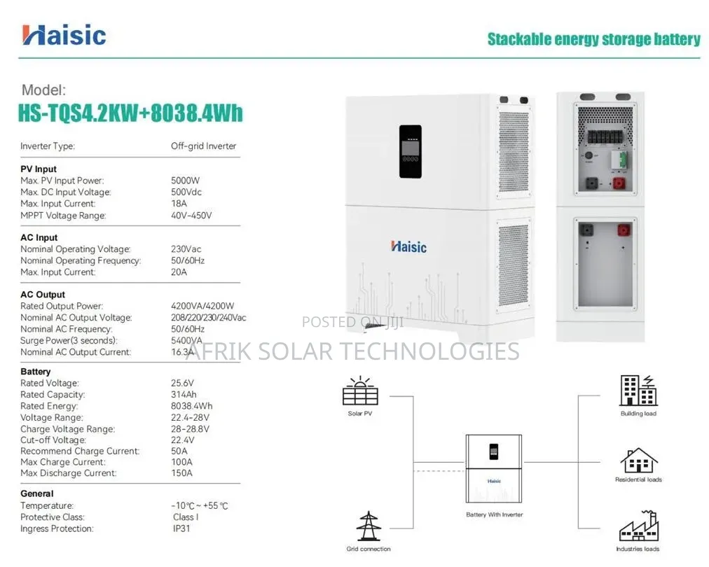 Haisic All in One System 4.2kva 8kwh Battery