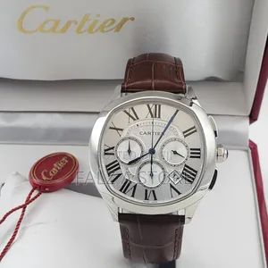 Cartier Leather Wristwatch Quartz Movement Chronography