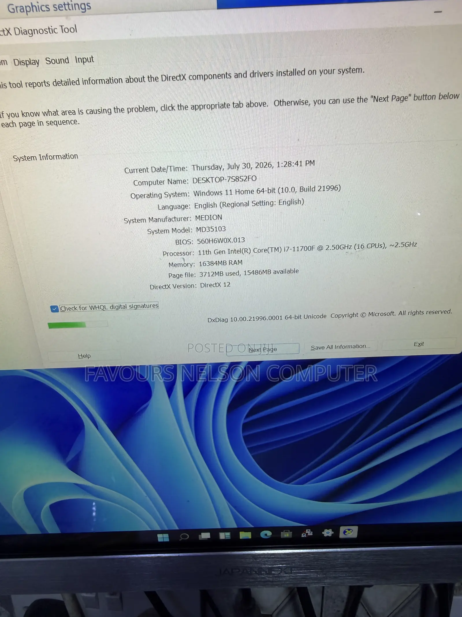 Desktop Computer 32GB Intel Core i7 SSD 1T