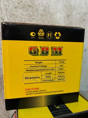12ahs 12v GBM Deep Cycle Gel Battery ( Dry Cell)