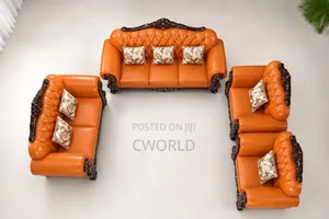 Sunset Orange Royal Baroque Sofa Set - Imported