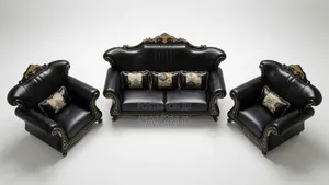 Black Gold Imperial Baroque Sofa Set - Imported