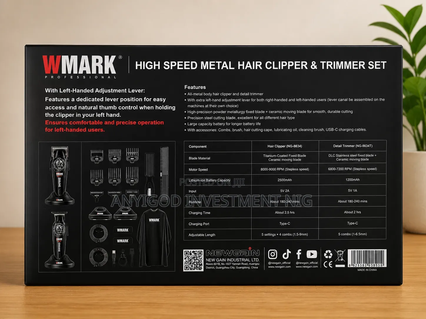 Wmark Verieble Barber Kit Clipper/Trimmer NG-8643kit