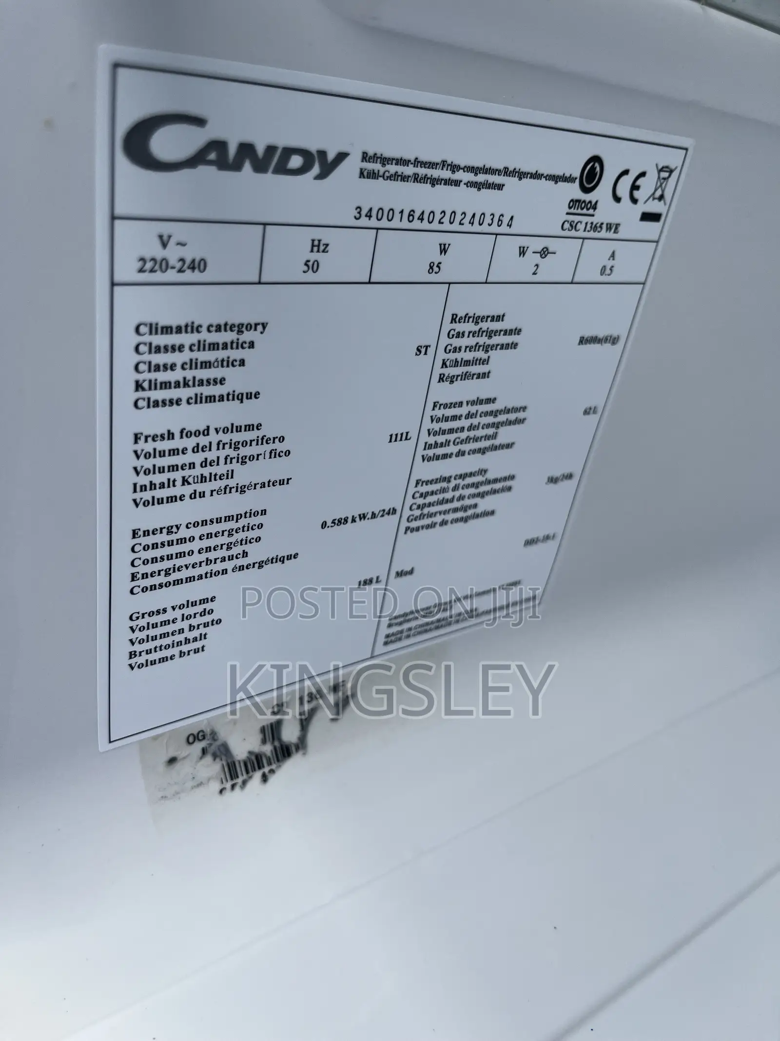 Short Double Door Fridge and Freezer