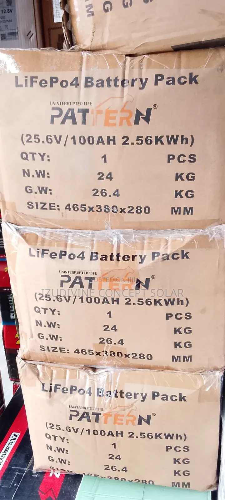 2.56kwh 25.6v Pattern Lithium Battery