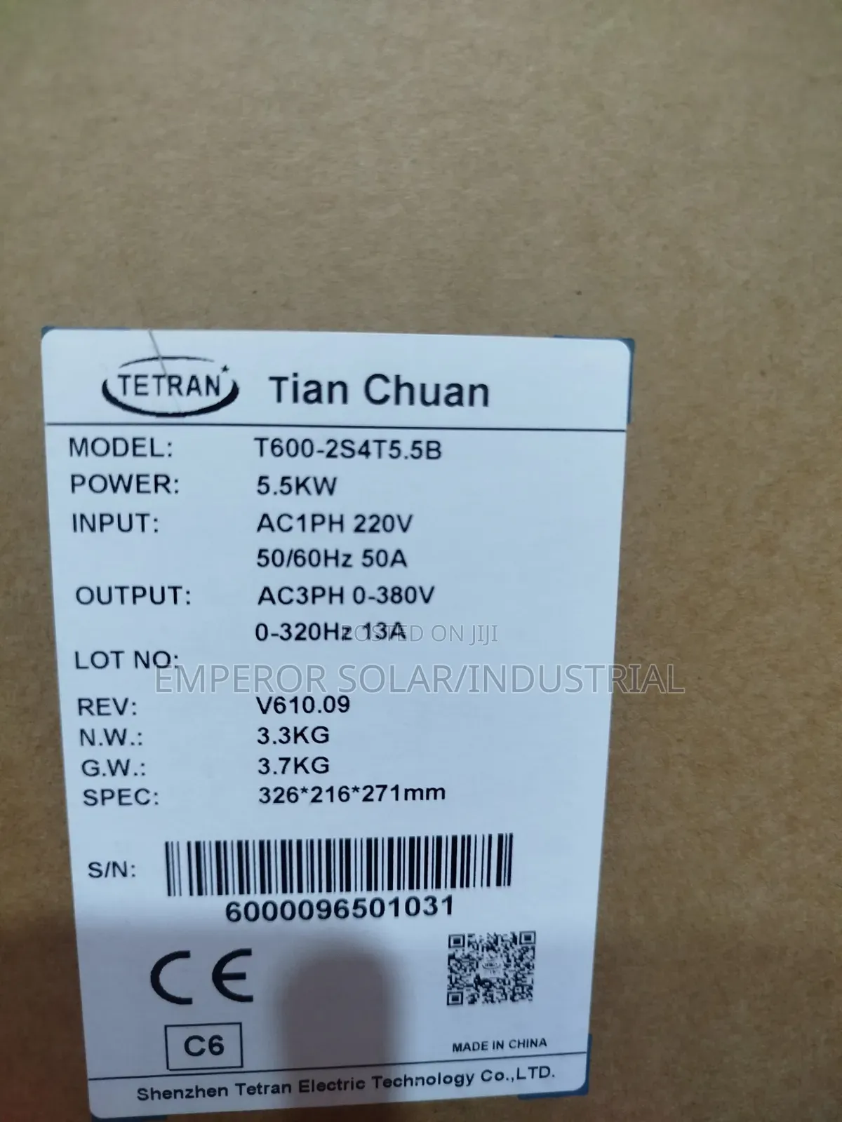 Frequency Drive 5.5kw. 220v