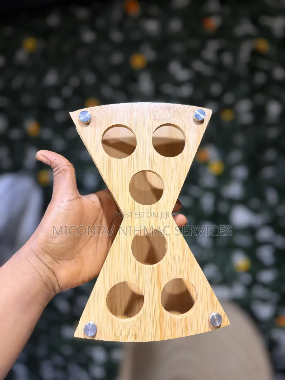 X-Shaped Bamboo Tequila Shot Rack