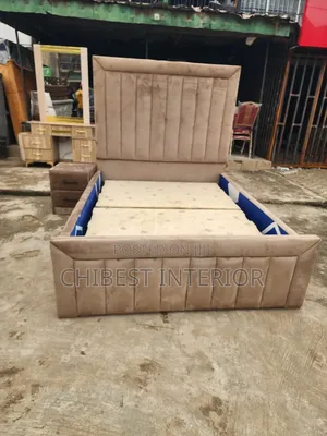 Neatly Padded 4.5by6 Bed With Cupboard