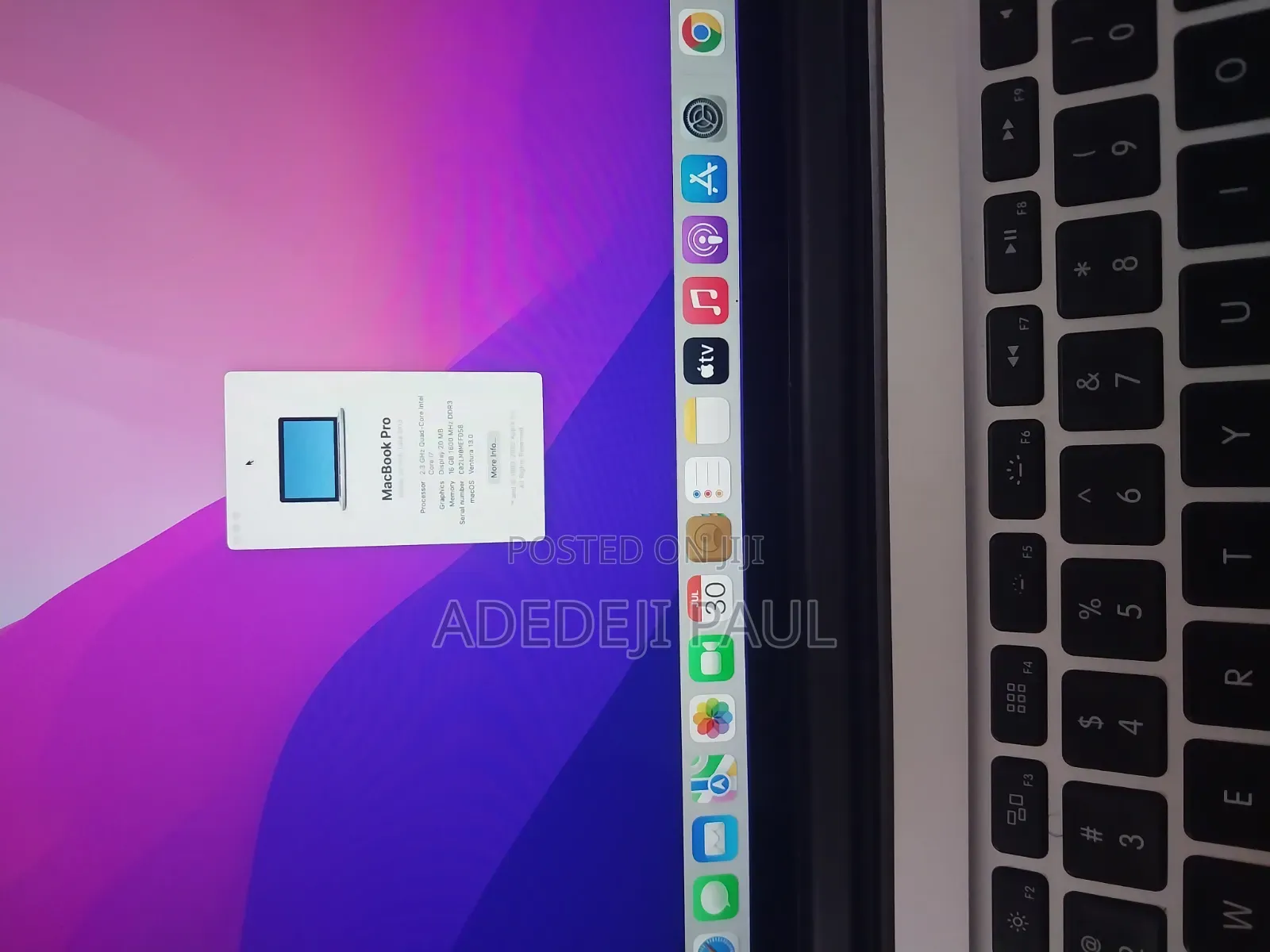 Laptop Apple MacBook 2013 16GB Intel Core i7 SSD 128GB