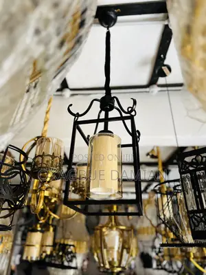 Black and Gold Outdoor/Indoor Pendant Light