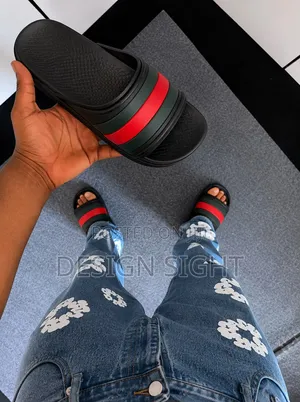 Authentic Gucci Web Slippers