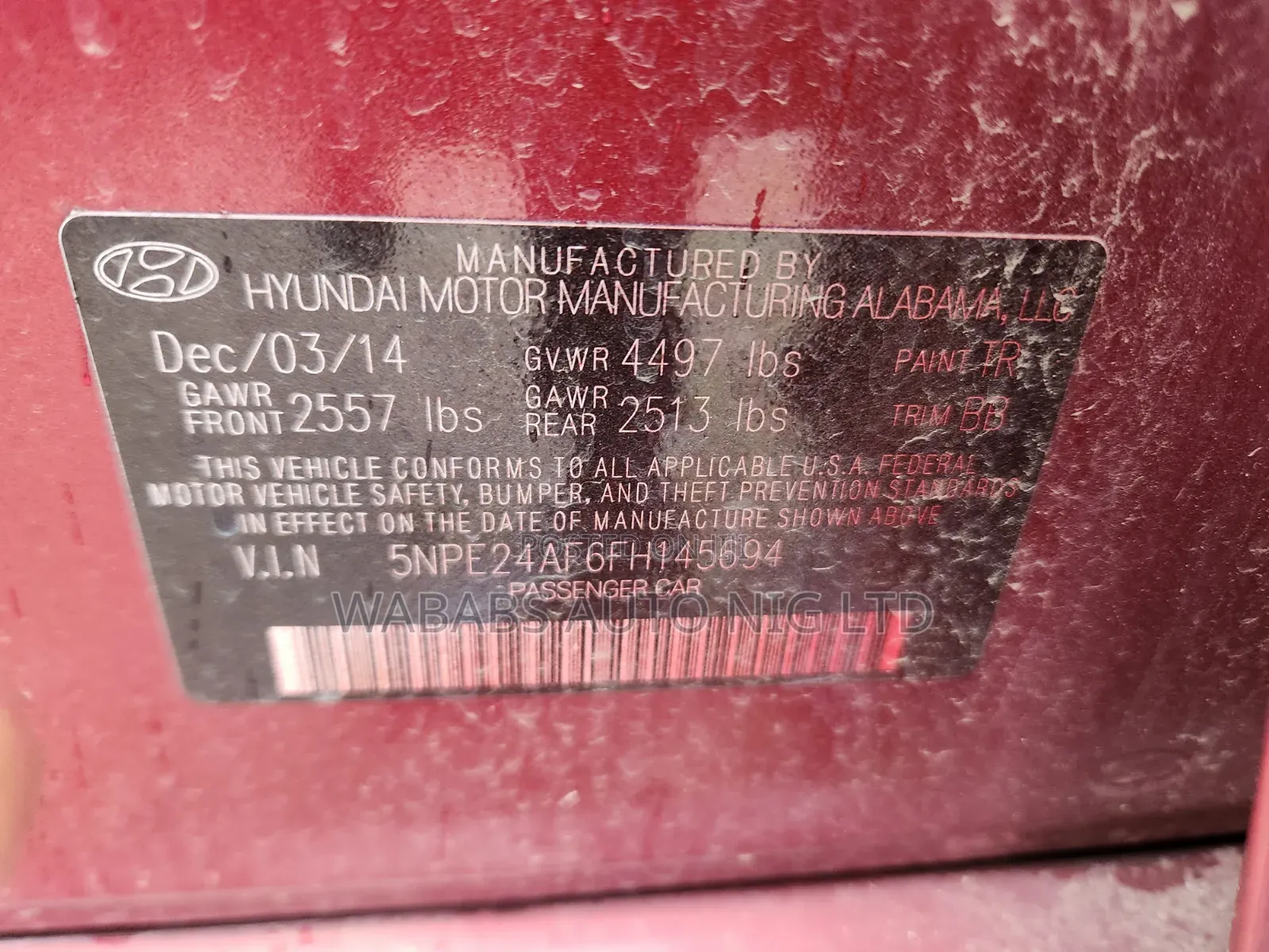 Hyundai Sonata 2015 Red