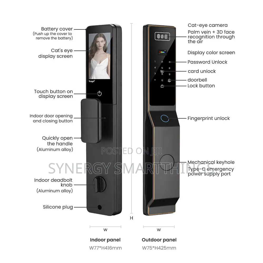 Tuya Z41 Smart Door Lock With Face Recognition, Fingerprint