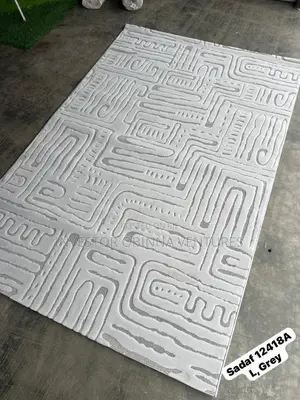 Turkish Dexim Retro Pattern Gold and Beige Center Rug