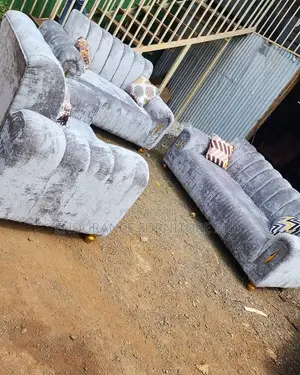 Complete Gray Velvet Chair Set, Designed for Luxurious Comfort,