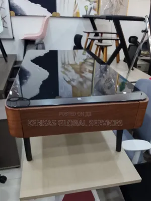 Wooden Center Table With Glass Top