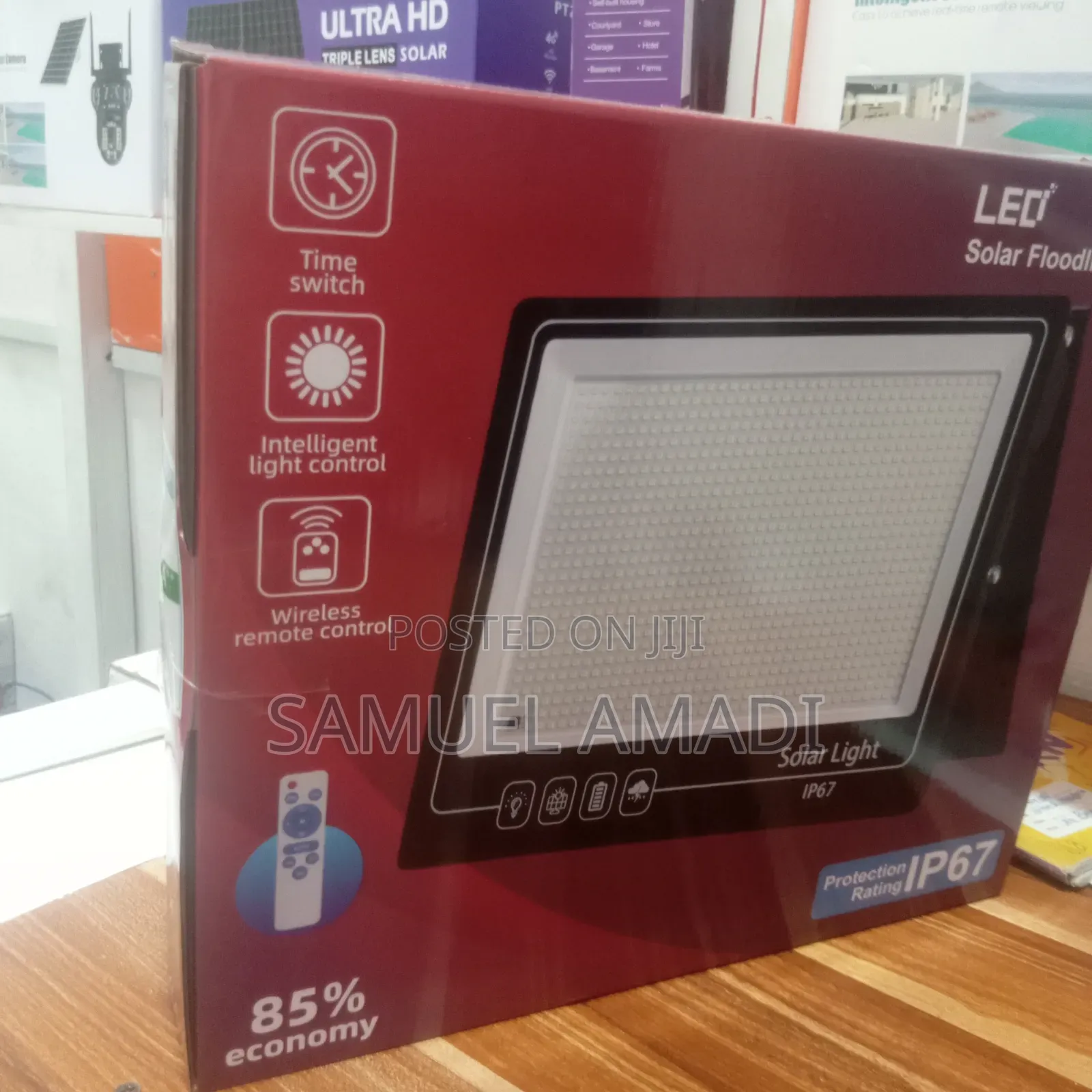 LED Solar Floodlight IP67 Security Lamp With Remote