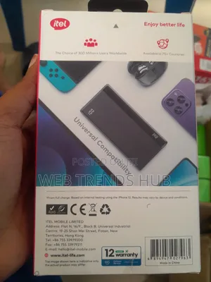 Itel Powerpulse 12W 20,000mAh Powerbank (A1160)
