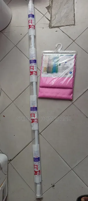 Pink Shower Curtain Set With Rod