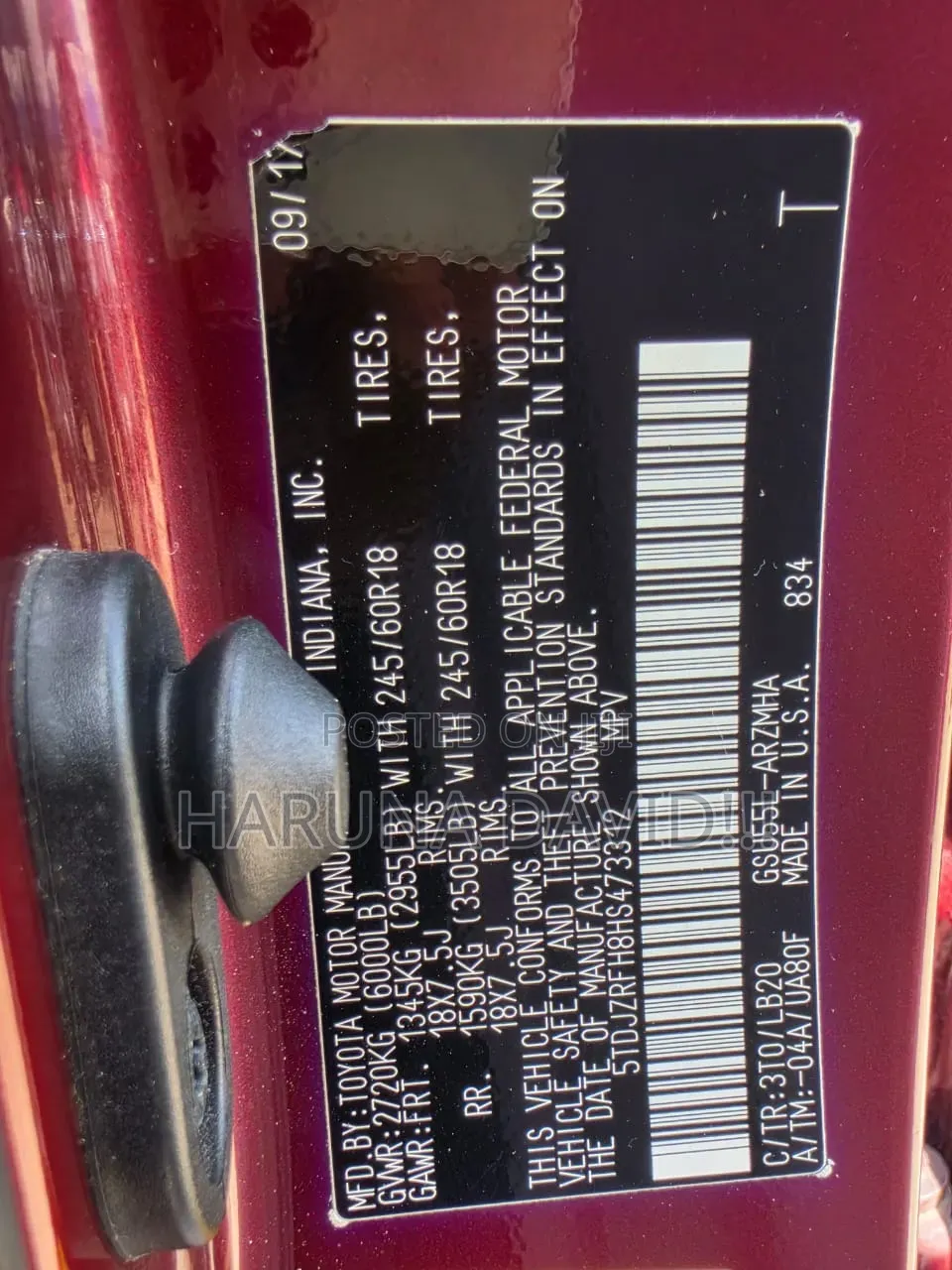 Toyota Highlander 2018 Burgundy