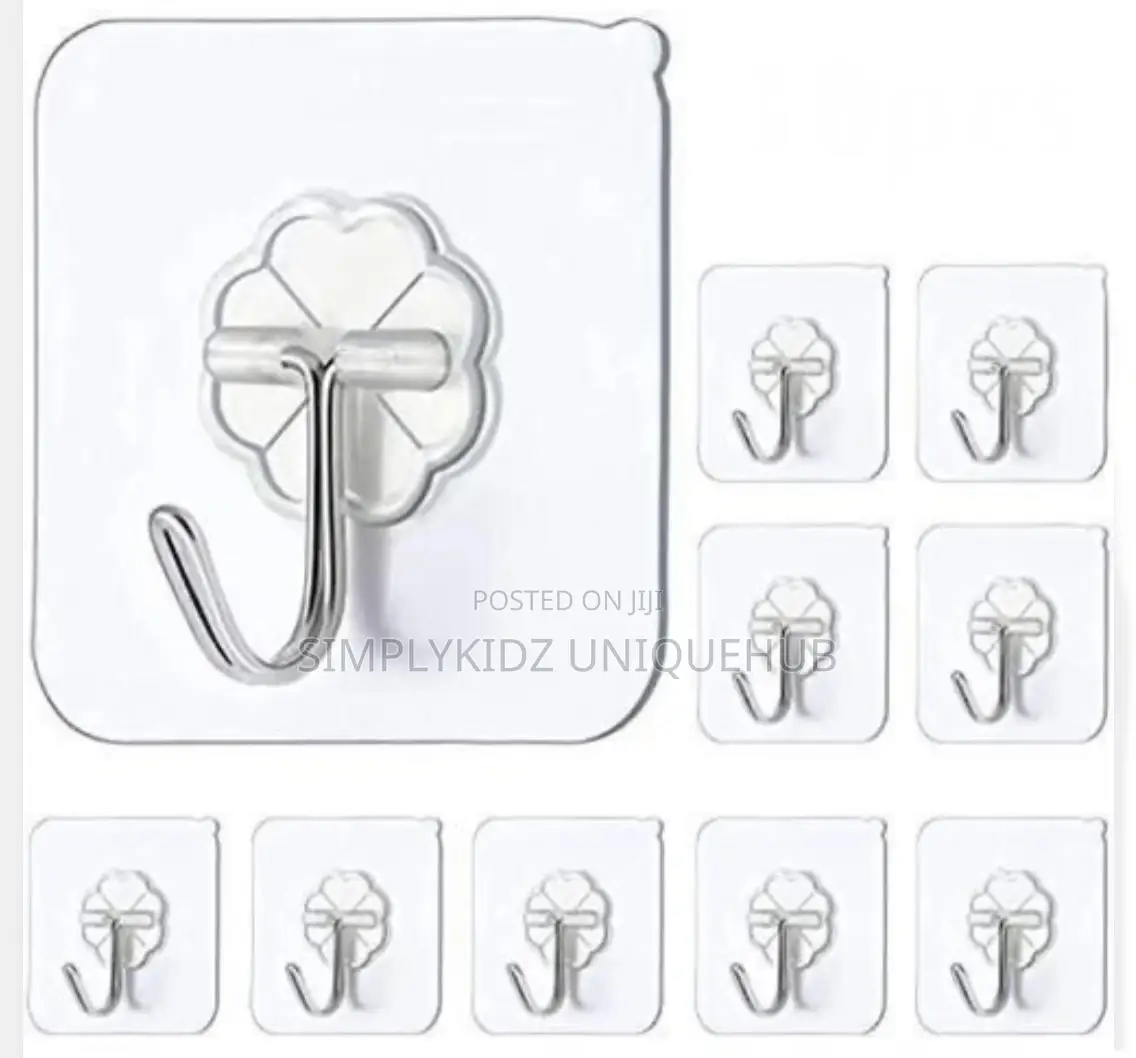 Strong Transparent Self-Adhesive Wall Hook - 5pcs