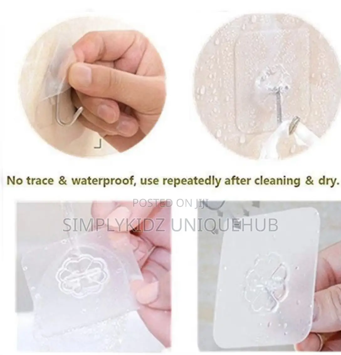 Strong Transparent Self-Adhesive Wall Hook - 5pcs