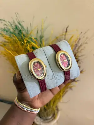 Burgundy Leather Wristwatch