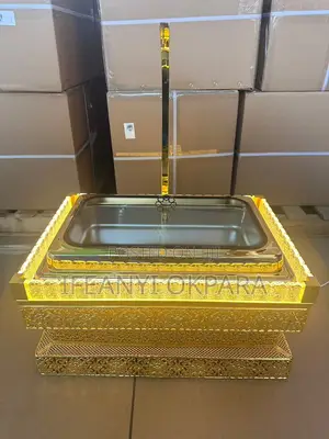 Gold Chaffing Dish With Led Light Luxury With Inner