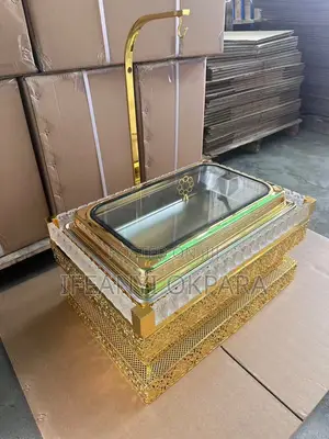 Gold Chaffing Dish With Led Light Luxury With Inner
