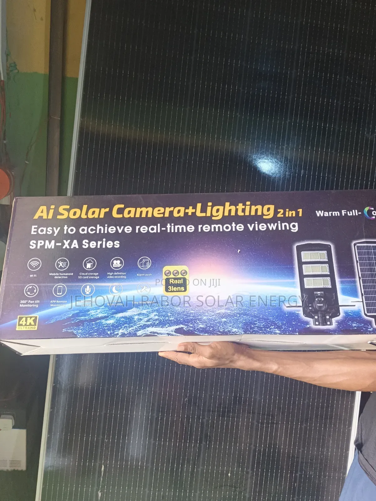 3 Lense PTZ AI CCTV Camera Street Lights