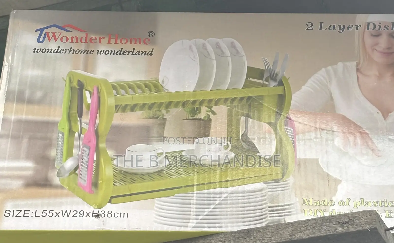 2-Tier Plastic Dish Drying Rack (Dish Drainer)