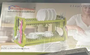 2-Tier Plastic Dish Drying Rack (Dish Drainer)