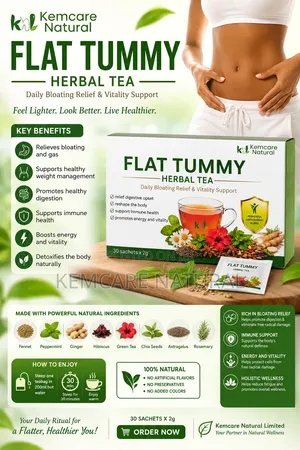 Kemcare - 2 Step, Flat Tummy Herbal Tea 4 Week Program - Detox Tea