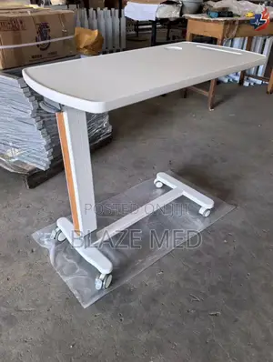 Height-Adjustable Hospital Overbed Table