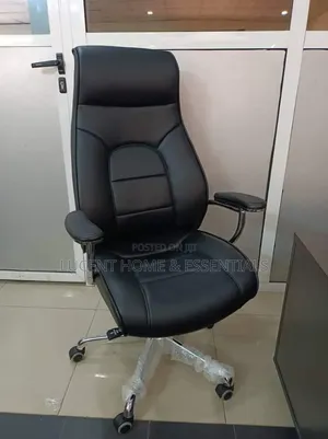 Premium High-Back Executive Black Leather Office Chair (Ergonomic)