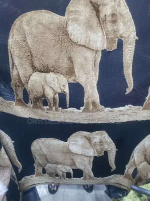 Igbo Odogwu Elephant and Isiagu Material for Men Black and Gold