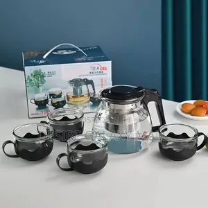 XVIP PREMIUM QUALITY 5-Piece Heat-Resistant Glass Tea Set.