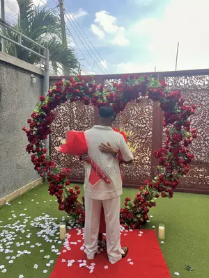 Lovely Red Floral Proposal Decor
