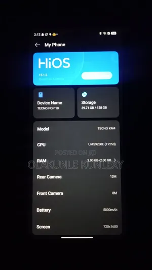 Tecno Pop 10 128 GB Black