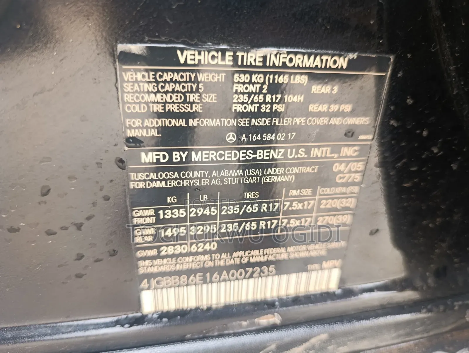 Mercedes-Benz M Class 2005 Black