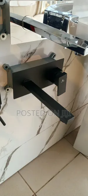 Black Conduit Basin Mixer
