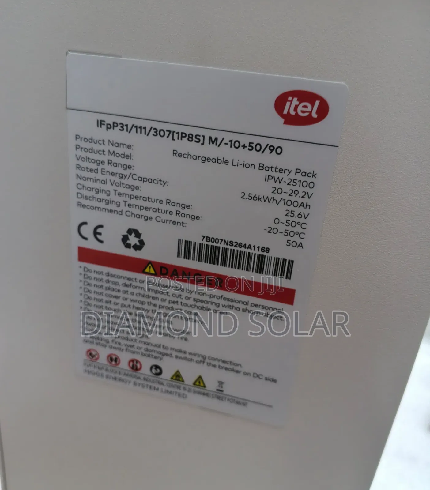16.07kwh 51.2v 314ah Itel Solar Lithium Ion Battery