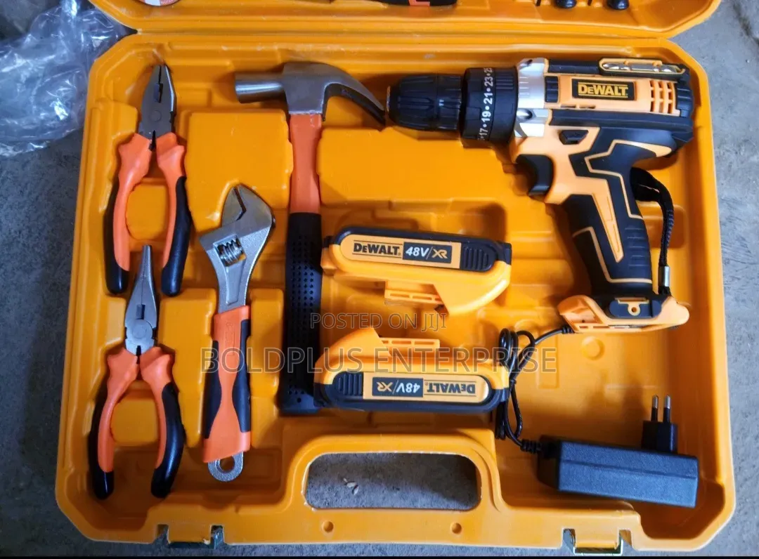 48 Volt Dewalt Rechargable Drill With Tools Set