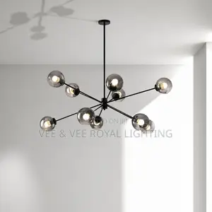 Modern 10-Light Sputnik Chandelier - For Living Room, Dining, Hotels