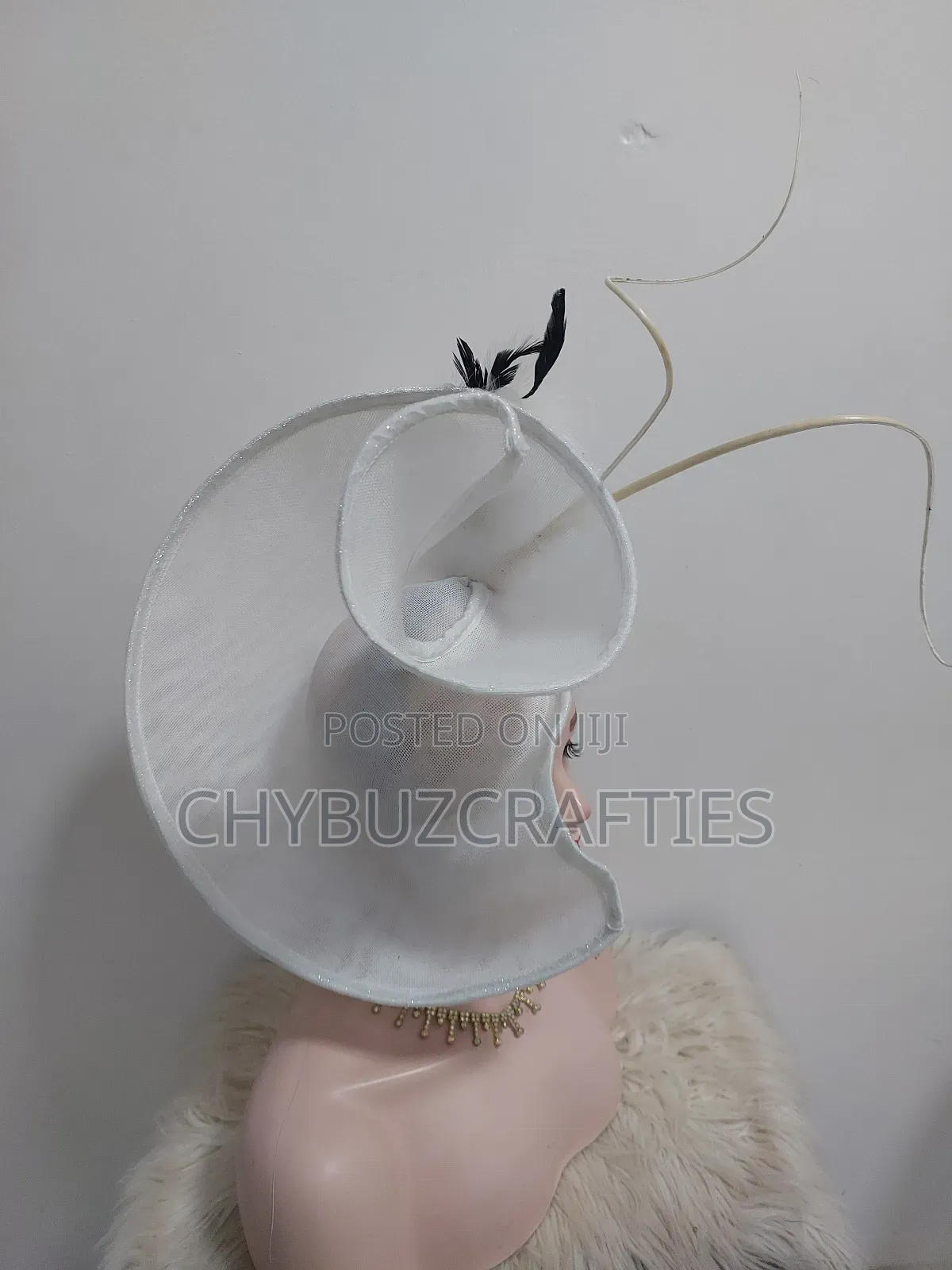 White Free Form Hat