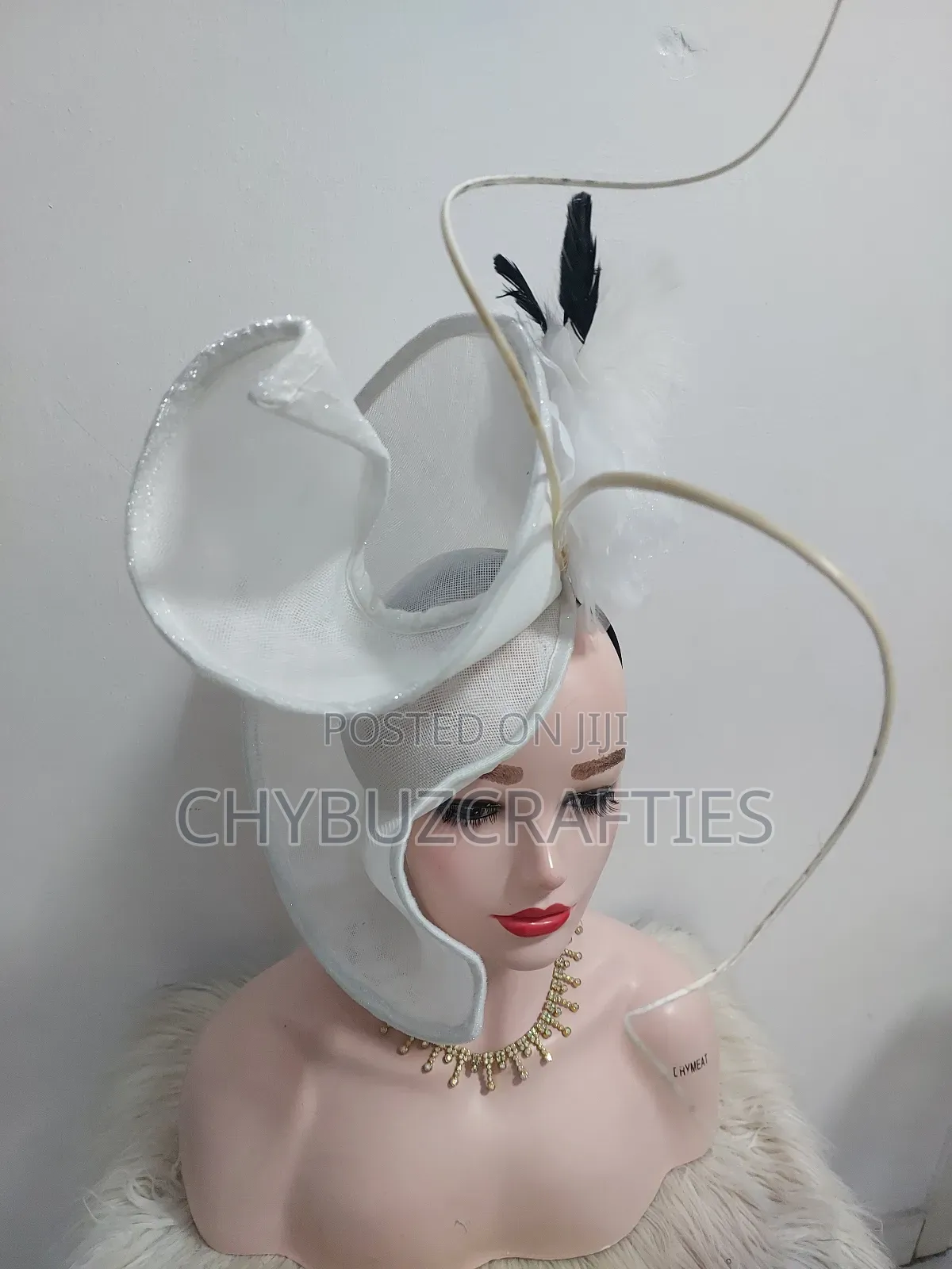 White Free Form Hat